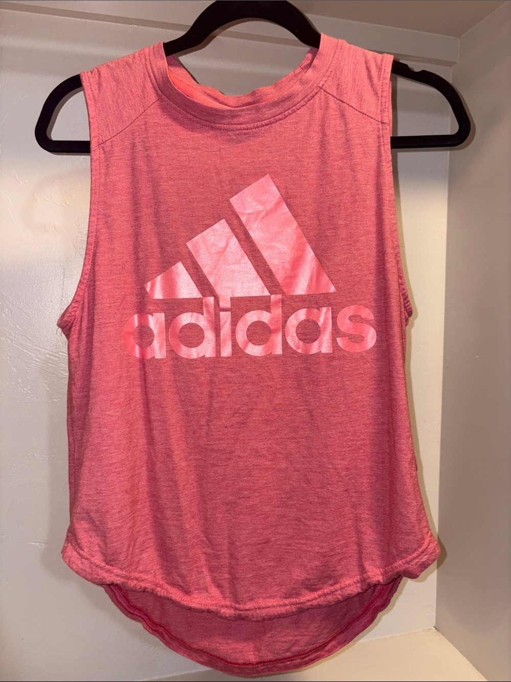 adidas Pink Graphic Muscle Tank Top - Women's Sleeveless Training Tee